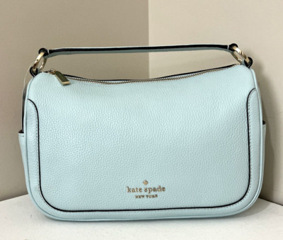 New Kate Spade Smoosh Satchel Crossbody Leather Blue Glow