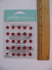 Jolee's Boutique Embellishments MINI FLOWER GEMS RUBY 25 Pieces NIP