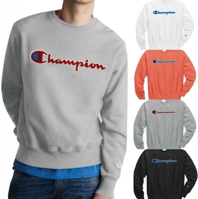 champion reverse weave logo patch sweatshirt