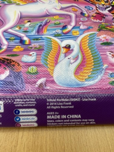 Lisa Frank Bendon 2016 Trifold Portfolio SK045 Colorful Unicorn - Picture 9 of 11