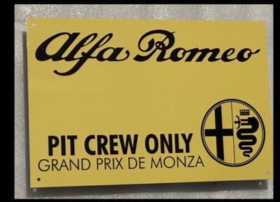 12 Inch Alfa Romeo Pit Crew Grand Prix Monaco  Quality  Garage Sign