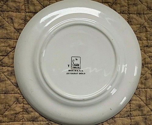 Salem China Company Colonial Couple, 23 Karat Gold, Vintage China, Dessert Plate - Picture 6 of 6