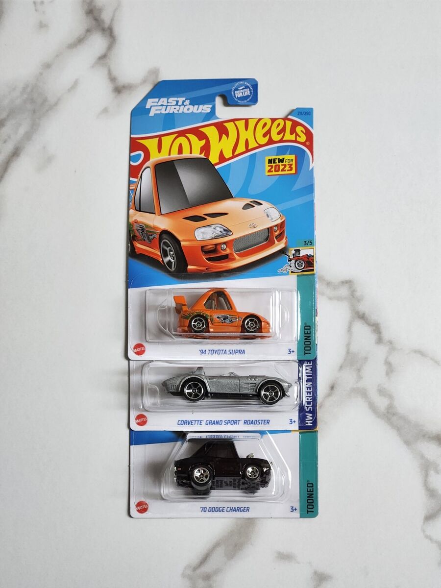 3 Hotwheels Fast And Furious Toon'd Toyota Supra Dodge Charger Chevy Corvette 3 Hotwheels Fast And Furious Toon'd Toyota Supra Dodge Charger Chevy Corvette