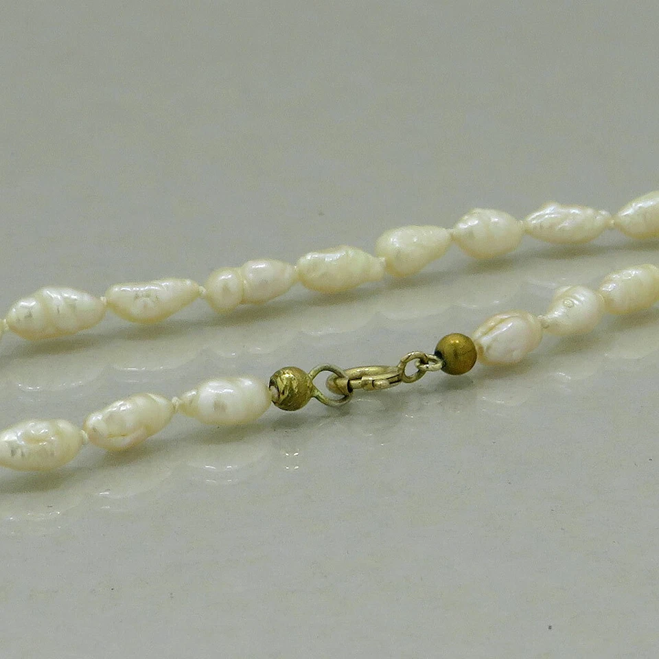 Halskette Perlenkette Flussperlen ca. 45,5 cm mit 333/8K Gelbgold Verschluss - Bild 3 von 4
