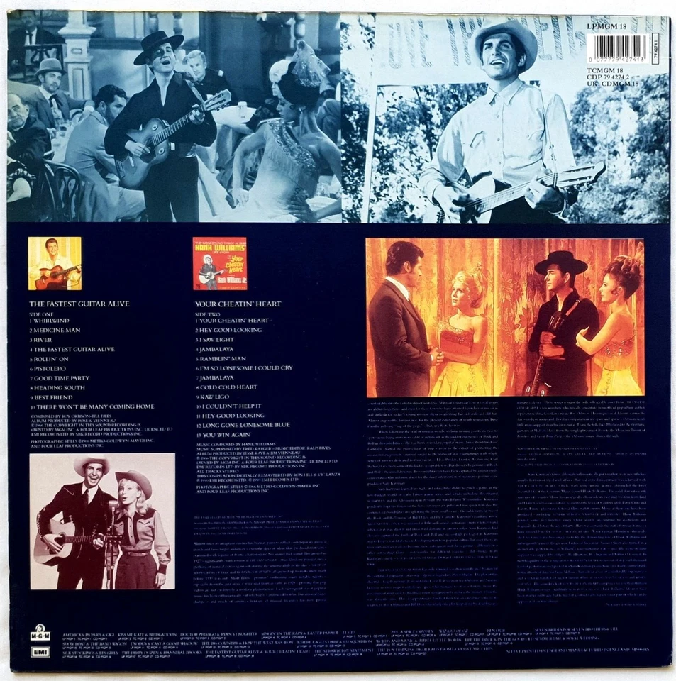 Roy Orbison & Hank Williams Jr–The Fastest Guitar Alive & Your Cheatin' Heart LP - Image 3 of 3