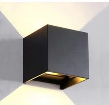 LED aluminum Waterproof Outdoor Wall Sconce Light Black Remote Control New