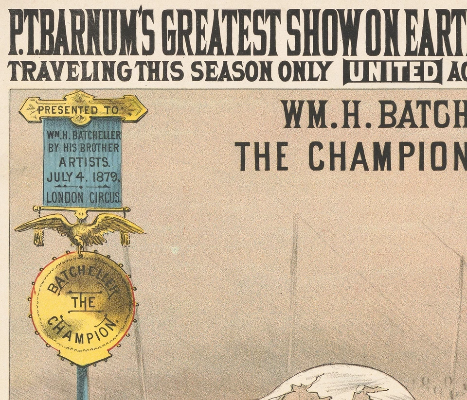 Póster de circo vintage de 1880 - Barnum Greatest Show on Earth, elefante, acróbata Foto 4 de 4