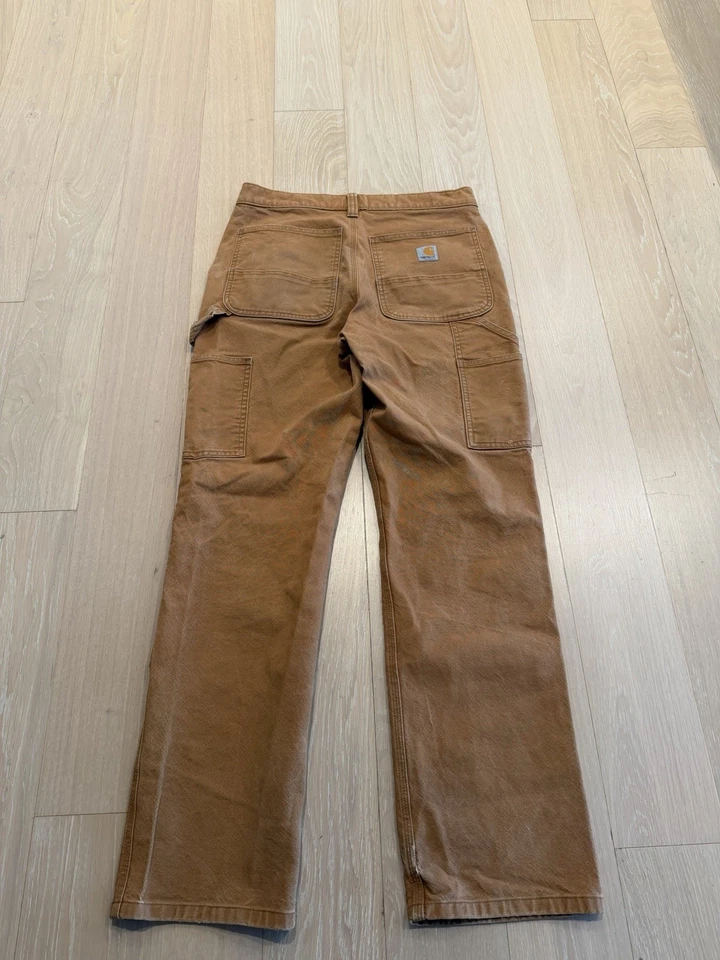 Pantalones Carpintero Vintage Carhartt Beige Doble Rodilla Talla 31x32 BUEN ESTADO Foto 4 de 4