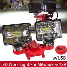 LED Work Light Portable Spotlight Emergency Camp Light For Milwaukee 18V w/USB
