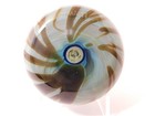 Signed C. Walters 84' Blue HEARTS & Yellowish/Brown Vines Art Glass Paperweight — photo 6