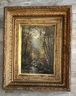 B. P. Judson "Dappled Light" Original Oil Painting in 19th-Century Style Frame