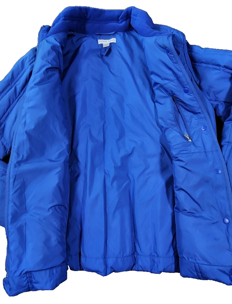 Pendleton Feather Down Puffer Blue Jacket Size L - image 2