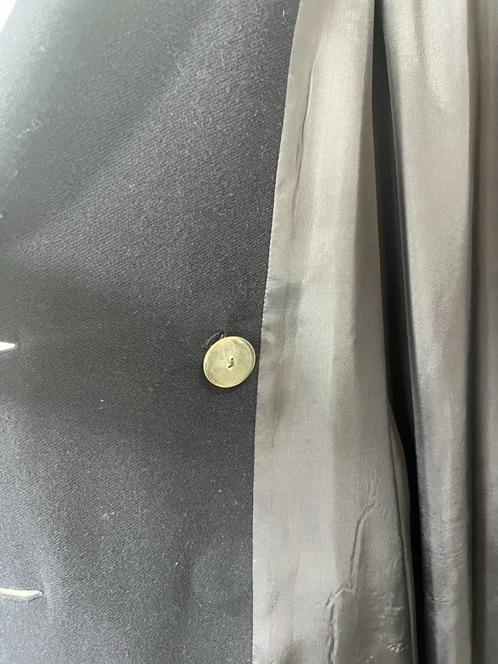 Abrigo Givenchy Mujer Lana Mezcla Cachemira Talla 2X 20W Azul Marino Silencioso Lujo Clásico Foto 3 de 4