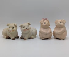 Lot of 4 Vintage Pig Salt and Pepper Shakers Cute Kitchen Cottage VTG 2 Sets