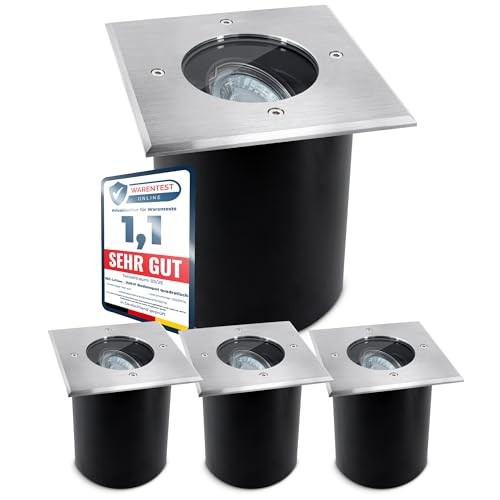Set 4 Faretti JUAVI SSC-LUXon Quadrati IP67 Orientabili GU10 Esterno