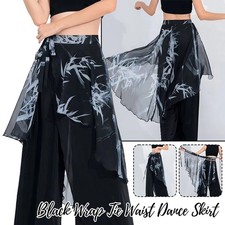 Lace Up Waist Dance Skirt Flowy Chiffon Layering Petticoat Practices Performance
