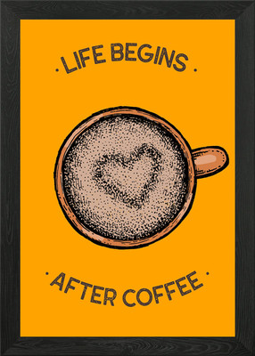 Das Leben beginnt nach dem Kaffee Gerahmtes Wandbild Poster Leinwanddruck Bild