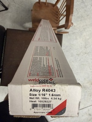 Weldcote Alloys Filler Rods R4043 1/16  10lb