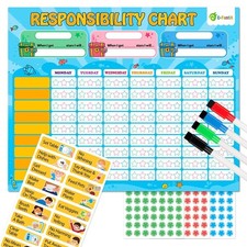 D-FantiX Magnetic Responsibility Chart Chore Chart for Kids My Star Reward Chart