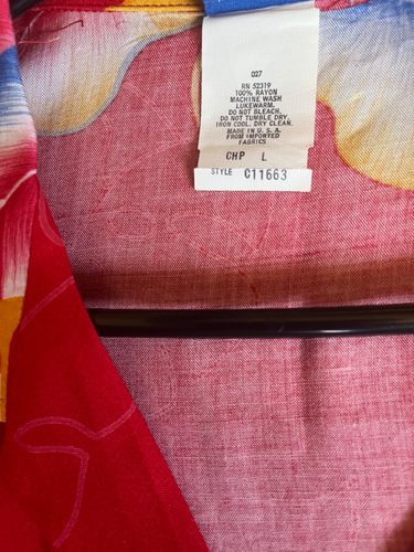 Vintage OP Shirt Mens L Bright Tropic Hawaiian Ocean Pacific Button Up 80/ 90s - Picture 12 of 15