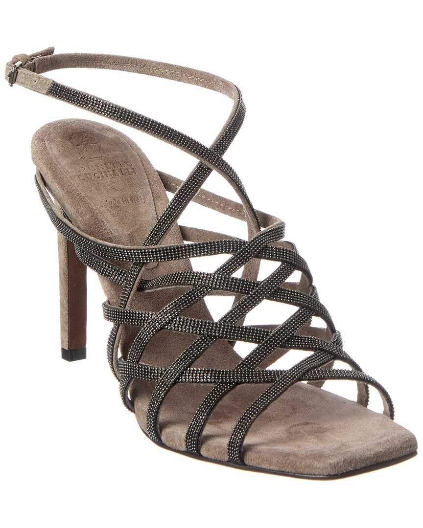 Brunello Cucinelli Leather Sandal Womens Tan 39 97590₽