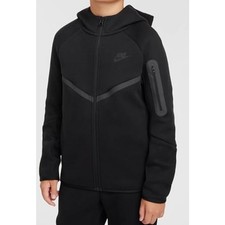 Nike Sportswear Tech Fleece Big Kids' Full-Zip Hoodie HV5867-010, Black X-Large