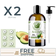 X2 Bella Terra Oils - AVOCADO OIL - FOR SKIN & HAIR 32 fl oz (946ml) EXP:09/2026