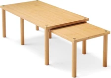 Cabinet Organizer Shelf(Set of 2),Kitchen Counter 15.8"W, Natural 