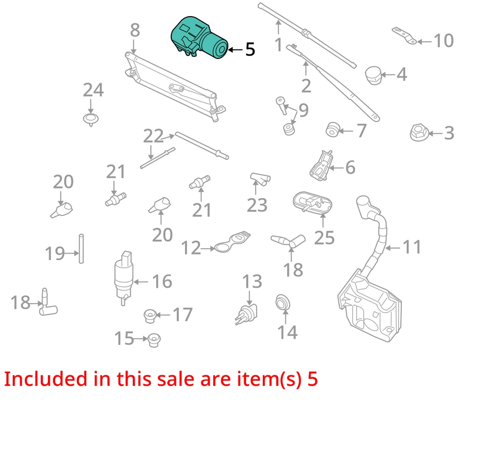 2013 Volkswagen EOS переднего стекла стеклоочиститель мотор OEM 162K миль - LKQ370361688 - Изображение 4 из 4