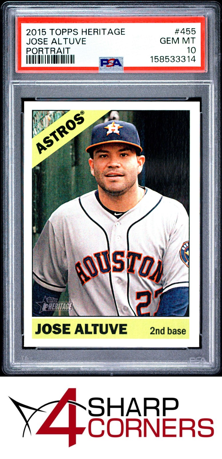 2015 TOPPS HERITAGE #455 JOSE ALTUVE PORTRAIT ASTROS PSA 10