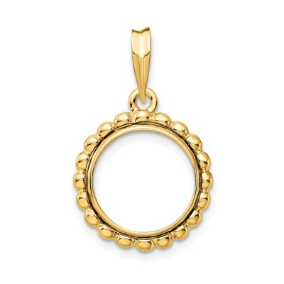 2 Peso Peso Coin Bezel 13mm Bubble Edge Prong 14k Yellow Gold