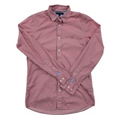 Tommy Hilfiger Men's Pink Slim Fit Long Sleeve Shirt Size S