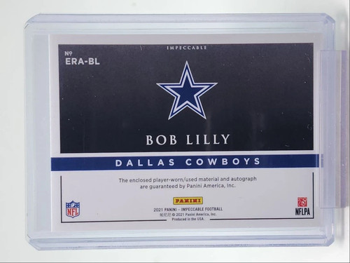 BOB LILLY 2021 IMPECCABLE ELEGANCE RETIRED PATCH GOLD A AUTO 08/10 - Picture 2 of 2