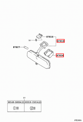 Genuine Toyota LandCruiser HZJ76 HZJ71 Interior Rear View Mirror w Cover Grey - Picture 12 of 13