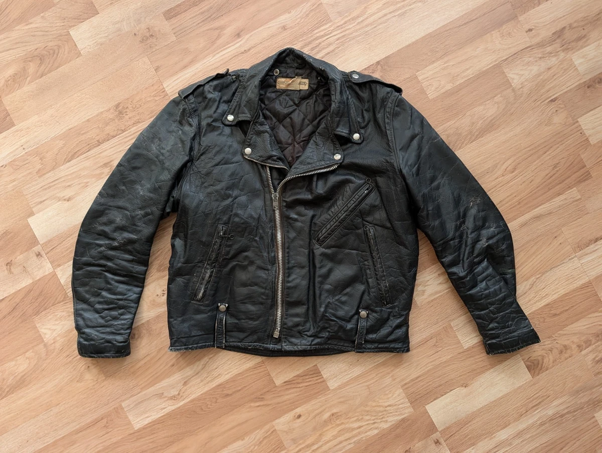 Black Leather Vintage Outerwear Coats & Jackets for Men for sale