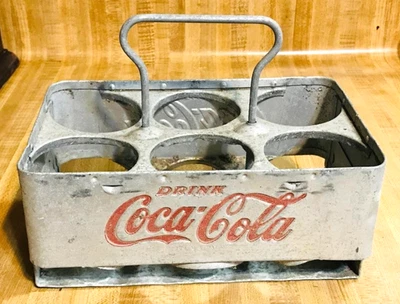 Vintage 1950s Coca Cola Aluminum 6 Pack Bottle Carrier Metal Coke Caddy Reynolds - Image 1 of 4