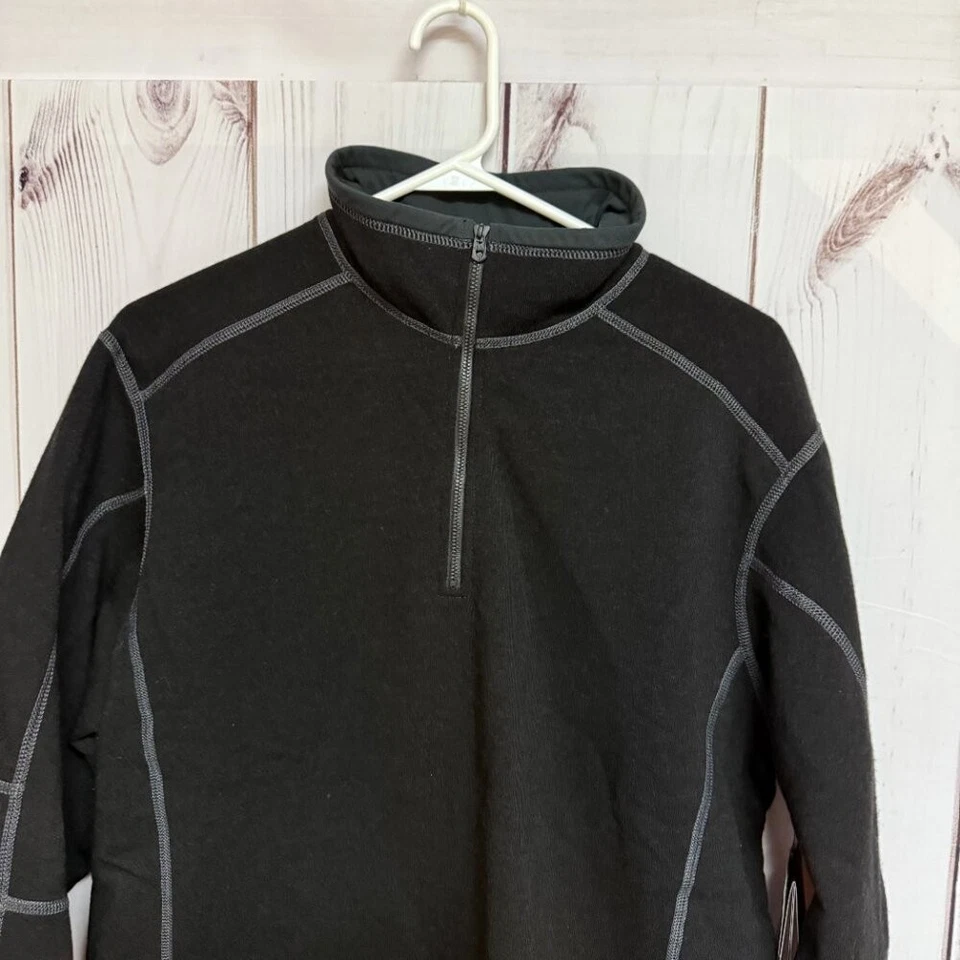Suéter KÜHL Revel 1/4 Cremallera Para Hombre Grande Negro Kashmira Polar Nuevo Con Etiquetas Foto 3 de 4