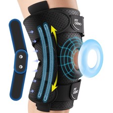 Hinged Knee Brace for Meniscus Tear: Adjustable Knee Support for Knee Pain w/...