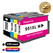 4-Pack 950XL Ink Cartridge for HP 951XL Office Pro 8600 8610 8620 8615 8625 8100