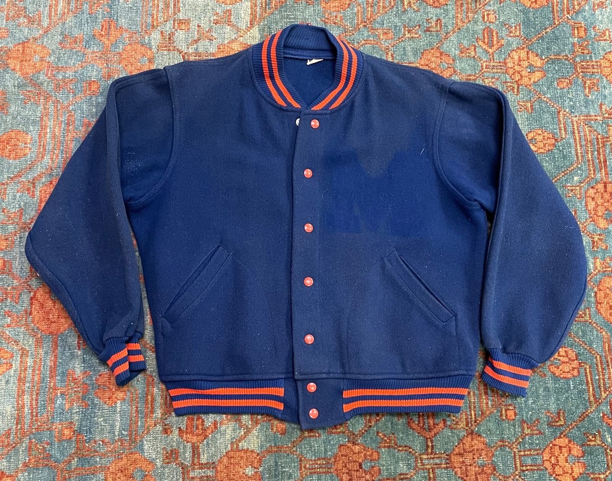 Vintage 1940s Champion Letterman jacket wool running man tag Vintage 1940s Champion Letterman jacket wool running man tag