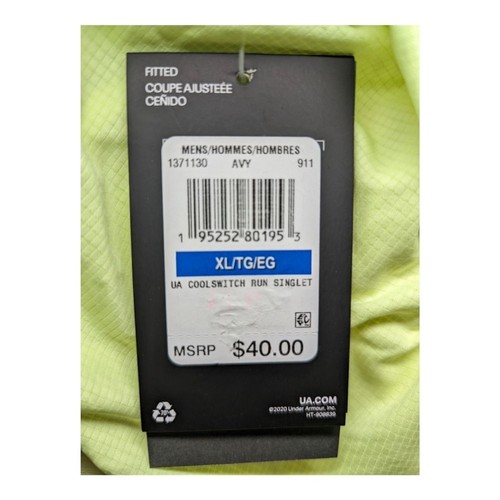 Under Armour Cool Switch Running Tank.  Men's XL. - Picture 5 of 7
