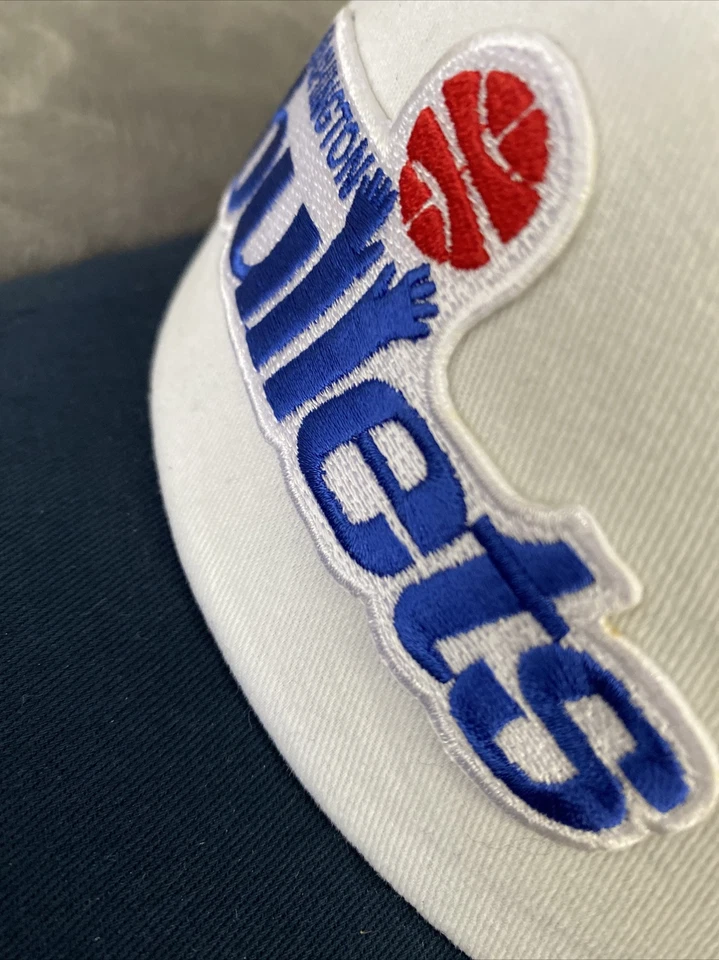 Washington Bullets Classic Throwback 1978 Logo White & Blue Trucker Hat Cap NEW - Image 4 of 4