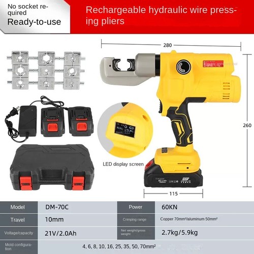 Cordless Hydraulic Pliers Aluminium Terminal Crimping Electrician's Pliers - Bild 8 von 13