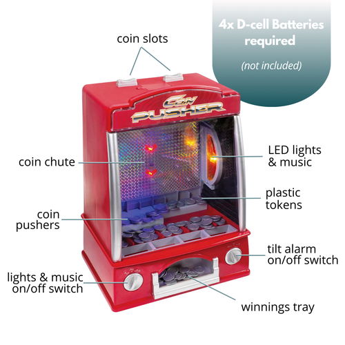 Electronic Coin Pusher Machine Toy Arcade Fair Game Kid's Gift Birthday Penny - Picture 9 of 24
