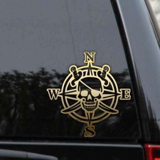 Pirate Compass Vinyl Decal   Nautical Sticker