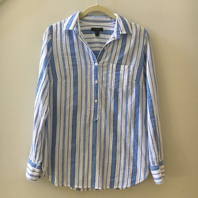 j crew blue and white striped shirt