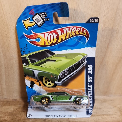2012 Hot Wheels Muscle Mania - GM '67 Chevelle SS 396 #110 Green ( Bad Card) - 第 1/3 張圖片