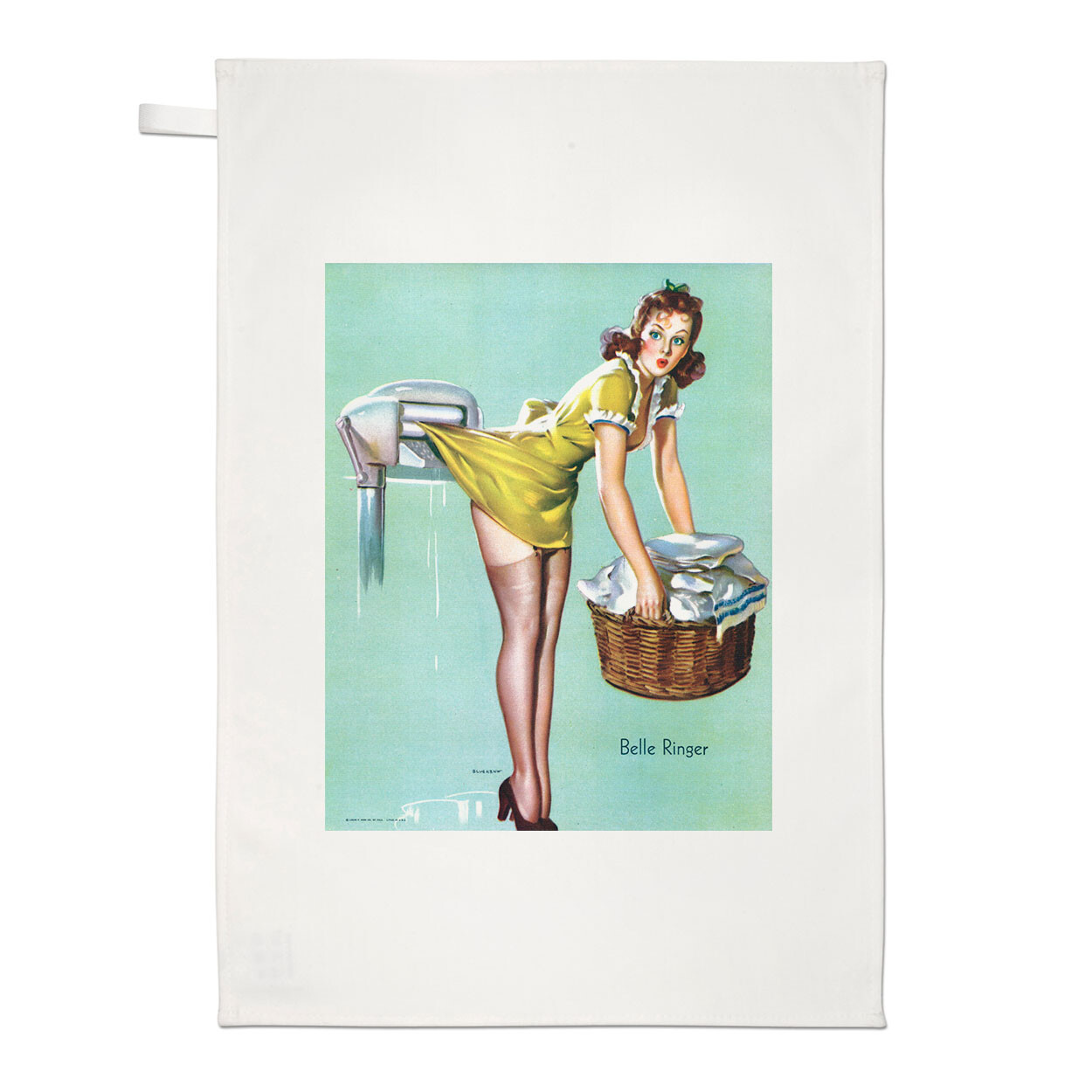 Pin Up Girl Tea Towel Belle Wringer Gil Elvgren Sexy Vintage Poster