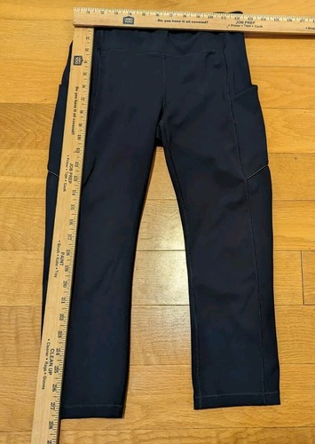 Lululemon Leggings Womens 6 Speed Up Crop Running 21 Inch Navy Blue Side Pockets - Picture 3 of 5