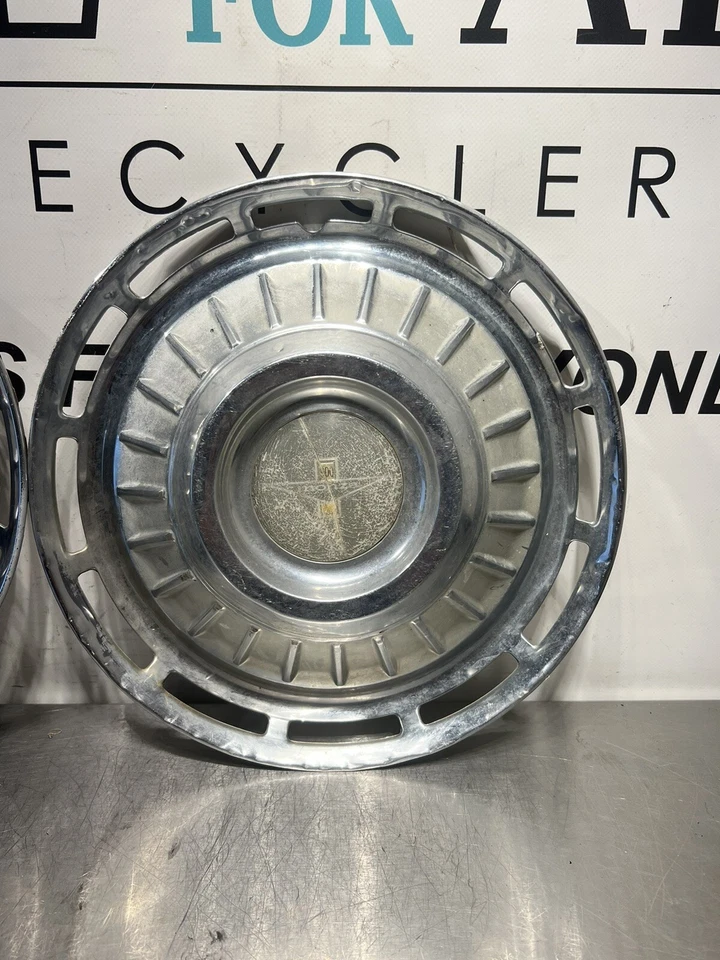 1962 Chevrolet Corvair Monza 900 Hubcap Rim Hub Wheel Set of 2 Covers 13" OEM - Image 3 of 4